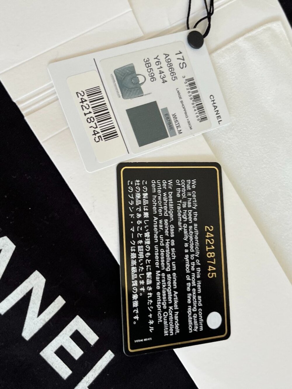 CHANEL Large Navy Shopping Bag, - Picture 8 of 9